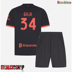 AC Milan Mario Gila #34 Terza Maglia Bambino 2026-27 Manica Corta (+ Pantaloni corti)